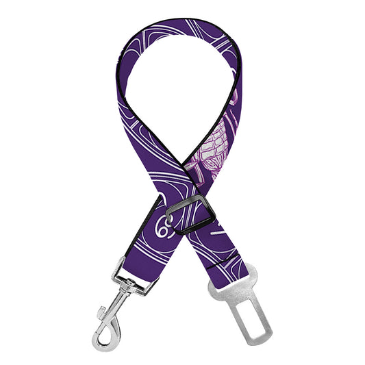 Purple Scorpio Zodiac Pattern Print Dog Seat Belt