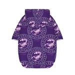 Purple Scorpio Zodiac Pattern Print Dog Zip Up Hoodie
