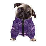 Purple Scorpio Zodiac Pattern Print Dog Zip Up Jacket