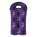 Purple Scorpio Zodiac Pattern Print Double Neoprene Wine Tote