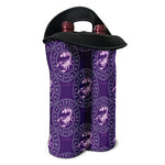 Purple Scorpio Zodiac Pattern Print Double Neoprene Wine Tote