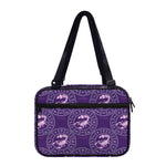 Purple Scorpio Zodiac Pattern Print Double Strap Bible Bag