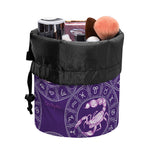 Purple Scorpio Zodiac Pattern Print Drawstring Makeup Bag