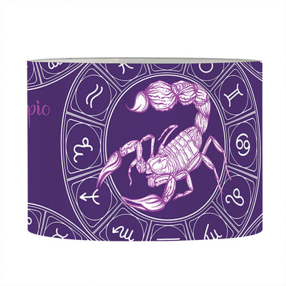 Purple Scorpio Zodiac Pattern Print Drum Lamp Shade