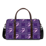 Purple Scorpio Zodiac Pattern Print Duffle Bag