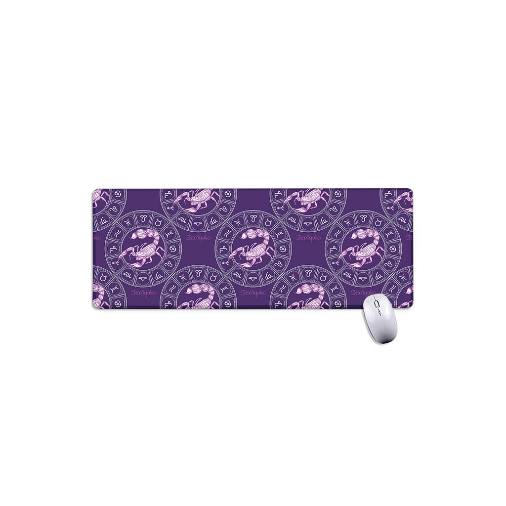 Purple Scorpio Zodiac Pattern Print Extended Mouse Pad