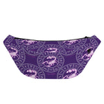 Purple Scorpio Zodiac Pattern Print Fanny Pack
