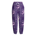 Purple Scorpio Zodiac Pattern Print Fleece Lined Knit Pants