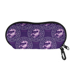 Purple Scorpio Zodiac Pattern Print Glasses Case
