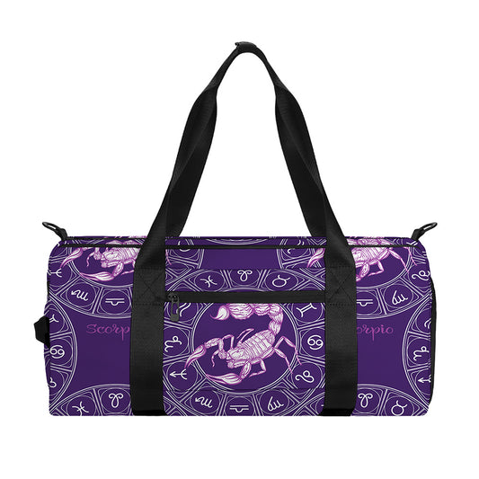 Purple Scorpio Zodiac Pattern Print Gym Bag