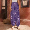 Purple Scorpio Zodiac Pattern Print Harem Pants