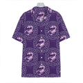 Purple Scorpio Zodiac Pattern Print Hawaiian Shirt