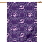Purple Scorpio Zodiac Pattern Print House Flag
