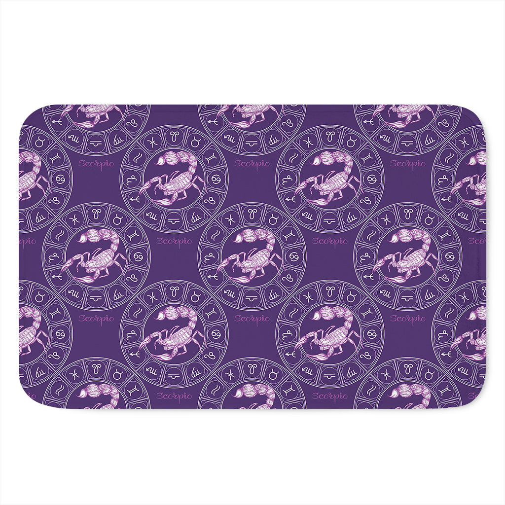 Purple Scorpio Zodiac Pattern Print Indoor Door Mat