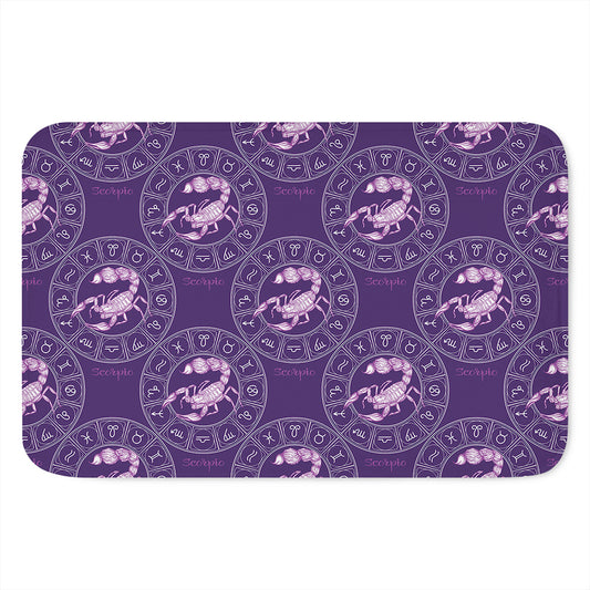 Purple Scorpio Zodiac Pattern Print Indoor Door Mat