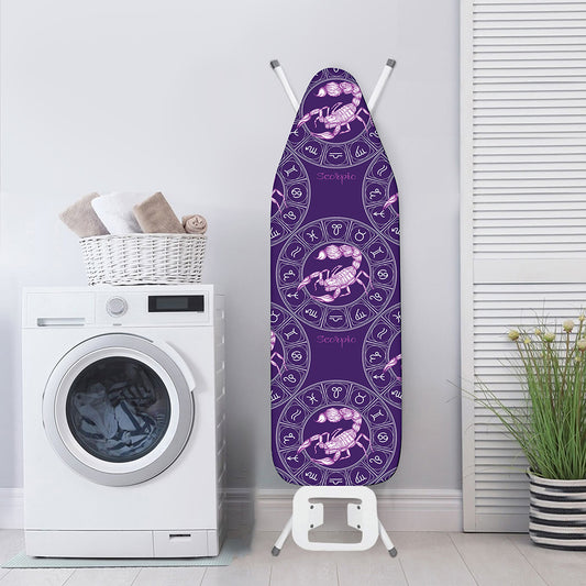 Purple Scorpio Zodiac Pattern Print Ironing Board Cover