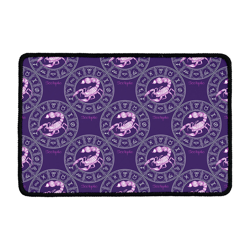 Purple Scorpio Zodiac Pattern Print Kitchen Mat