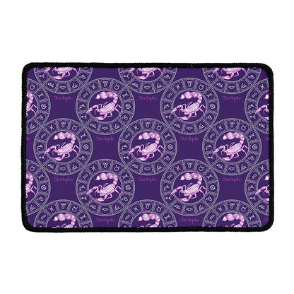 Purple Scorpio Zodiac Pattern Print Kitchen Mat