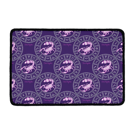 Purple Scorpio Zodiac Pattern Print Kitchen Mat