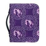 Purple Scorpio Zodiac Pattern Print Leather Bible Cover