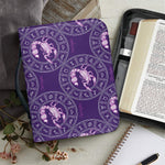 Purple Scorpio Zodiac Pattern Print Leather Bible Cover