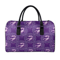 Purple Scorpio Zodiac Pattern Print Leather Duffel Bag