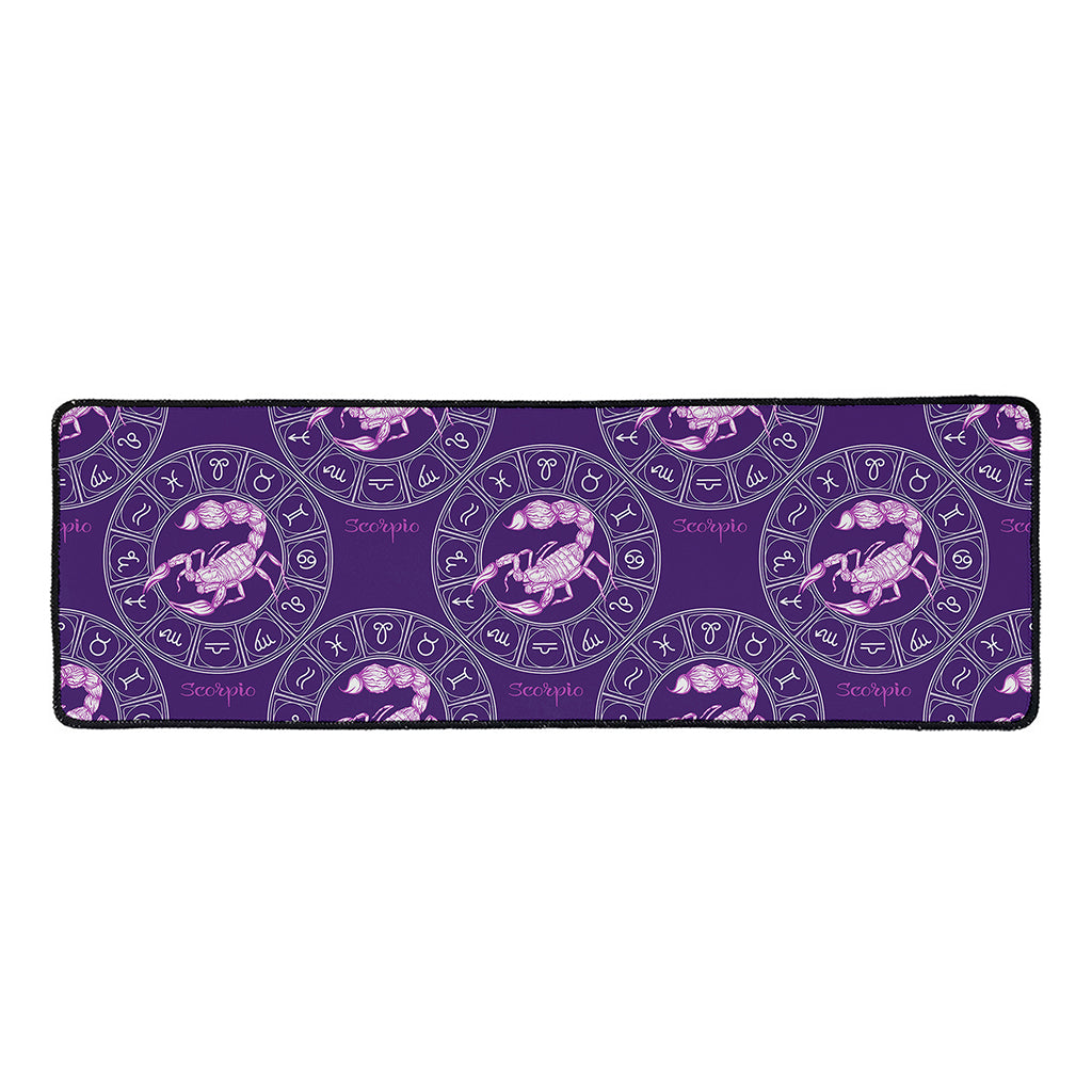 Purple Scorpio Zodiac Pattern Print Long Kitchen Mat