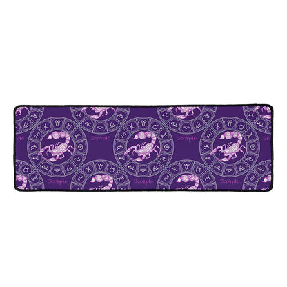 Purple Scorpio Zodiac Pattern Print Long Kitchen Mat