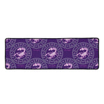 Purple Scorpio Zodiac Pattern Print Long Kitchen Mat