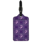 Purple Scorpio Zodiac Pattern Print Luggage Tag