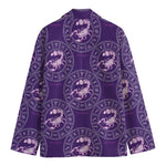 Purple Scorpio Zodiac Pattern Print Men's Cotton Blazer
