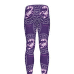 Purple Scorpio Zodiac Pattern Print Men's leggings