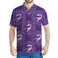 Purple Scorpio Zodiac Pattern Print Men's Polo Shirt