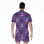 Purple Scorpio Zodiac Pattern Print Men's Rompers