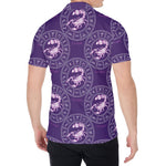 Purple Scorpio Zodiac Pattern Print Men's Shirt