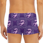Purple Scorpio Zodiac Pattern Print Men's Short Boxer Briefs