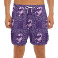 Purple Scorpio Zodiac Pattern Print Men's Split Running Shorts