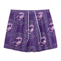 Purple Scorpio Zodiac Pattern Print Mesh Shorts