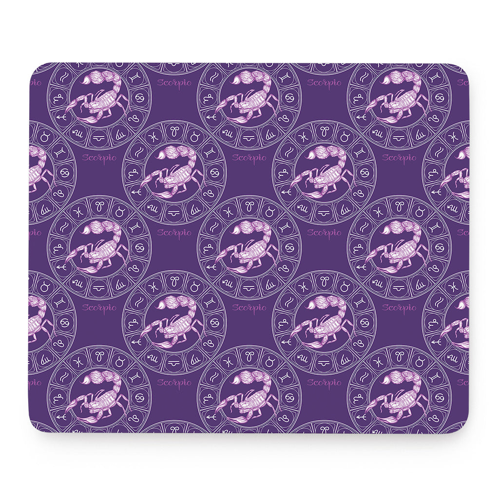 Purple Scorpio Zodiac Pattern Print Mouse Pad