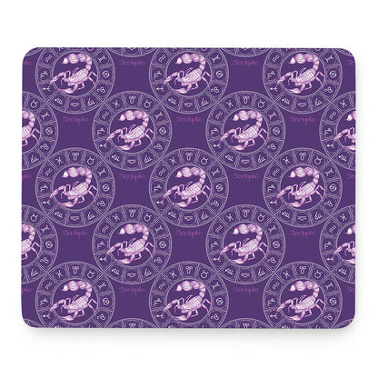 Purple Scorpio Zodiac Pattern Print Mouse Pad