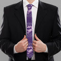 Purple Scorpio Zodiac Pattern Print Necktie