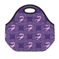 Purple Scorpio Zodiac Pattern Print Neoprene Lunch Bag