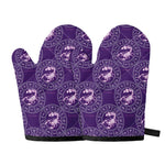 Purple Scorpio Zodiac Pattern Print Oven Mitts