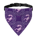Purple Scorpio Zodiac Pattern Print Over The Collar Dog Bandana