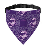 Purple Scorpio Zodiac Pattern Print Over The Collar Dog Bandana
