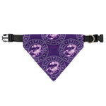 Purple Scorpio Zodiac Pattern Print Over The Collar Dog Bandana
