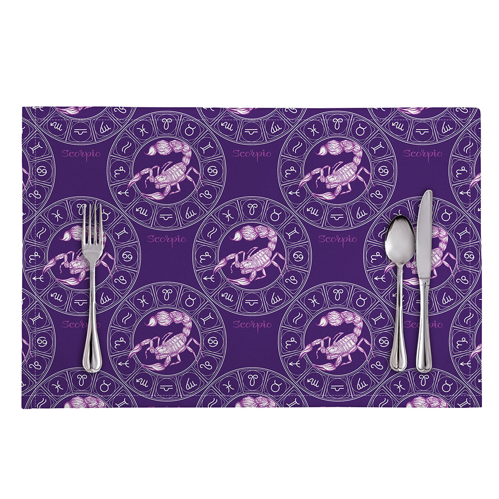 Purple Scorpio Zodiac Pattern Print Placemat