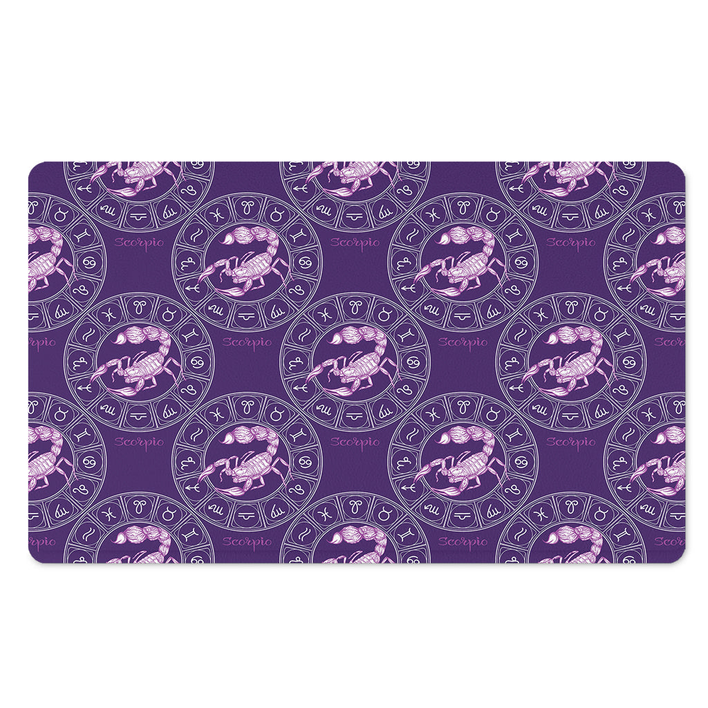 Purple Scorpio Zodiac Pattern Print Polyester Doormat