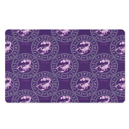 Purple Scorpio Zodiac Pattern Print Polyester Doormat