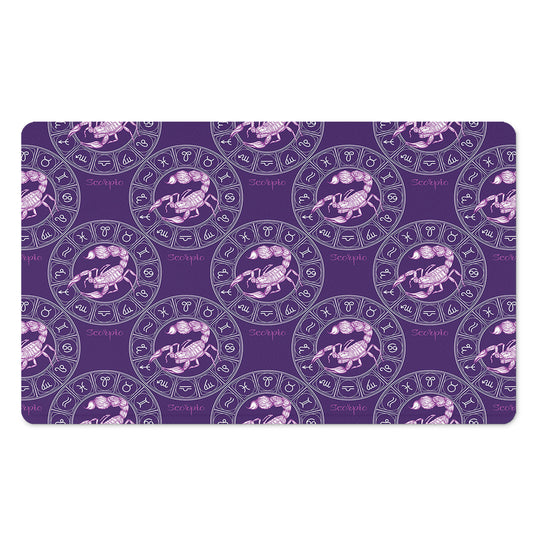 Purple Scorpio Zodiac Pattern Print Polyester Doormat